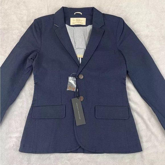 Nifty Genius mens blue 2 button long sleeve blazer jacket size XS